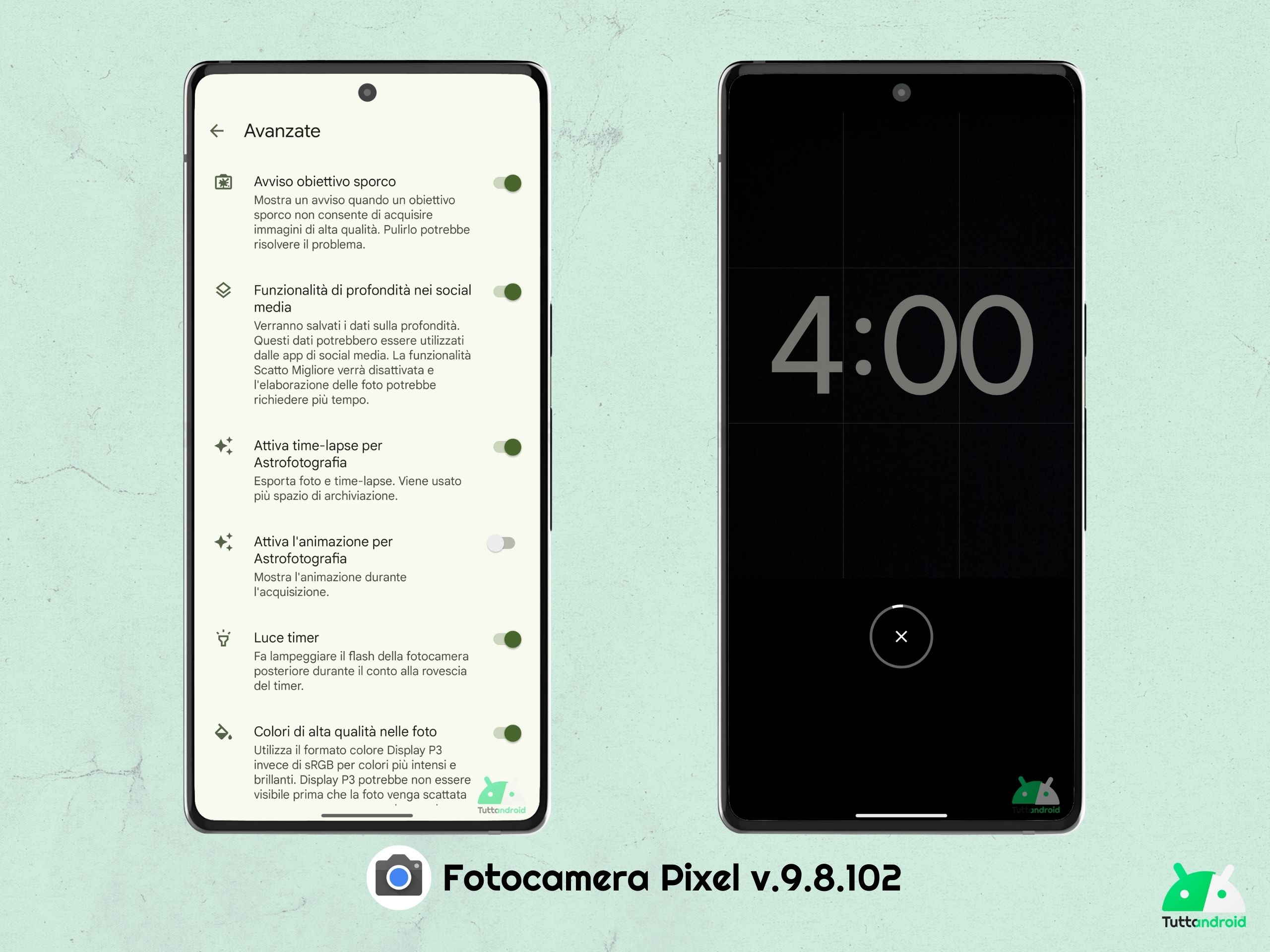 Google Fotocamera Pixel v9.8.102 - animazione astrofotografia off