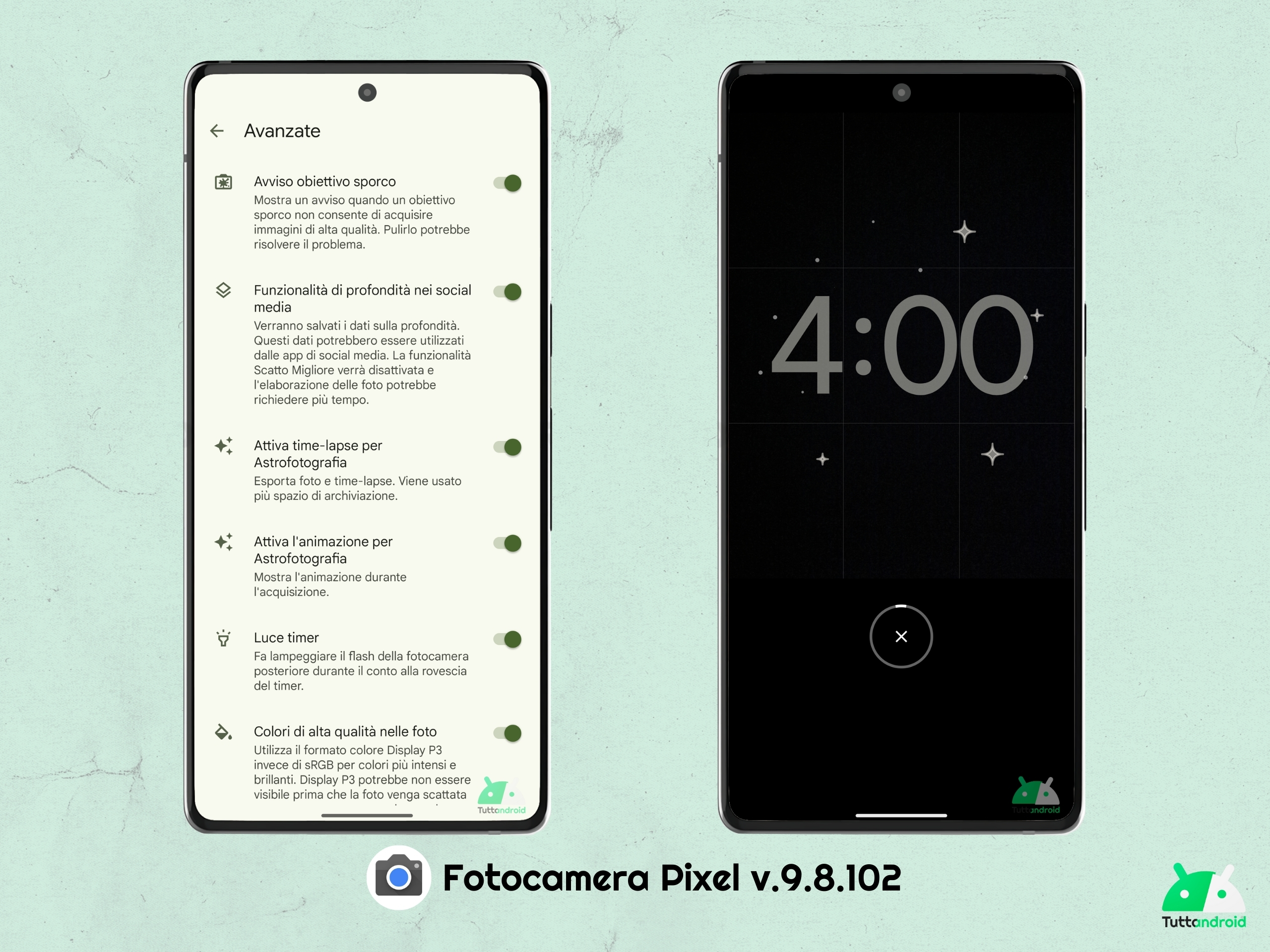 Google Fotocamera Pixel v9.8.102 - animazione astrofotografia on