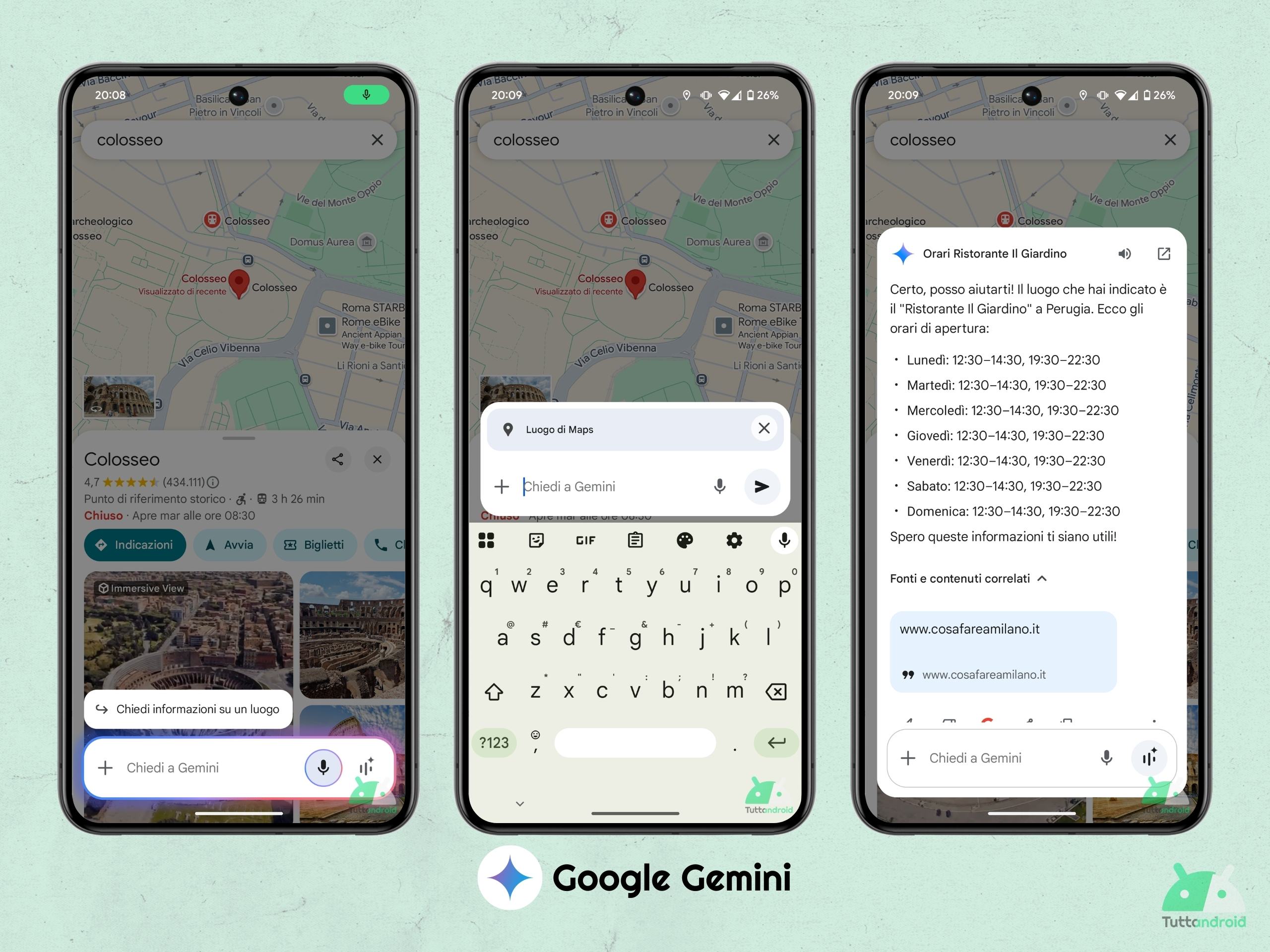 Google Gemini - Chiedi informazioni su un luogo non funzionante