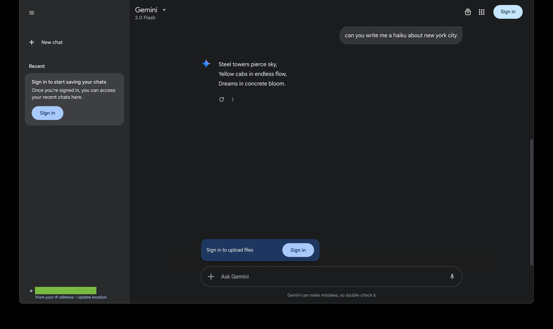 Google Gemini Web App - Chat senza login
