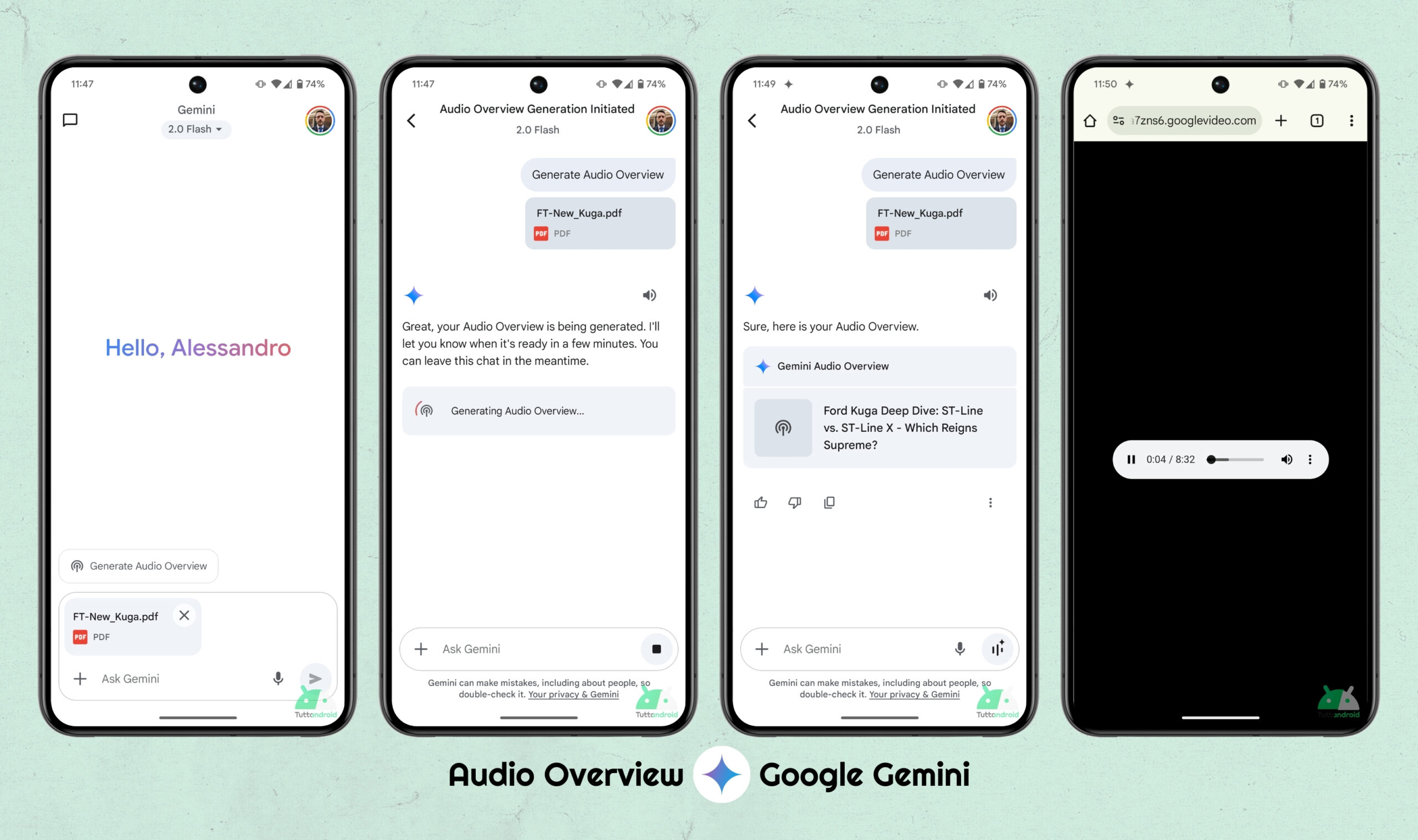 Google Gemini - funzionalità Audio Overview - marzo 2025