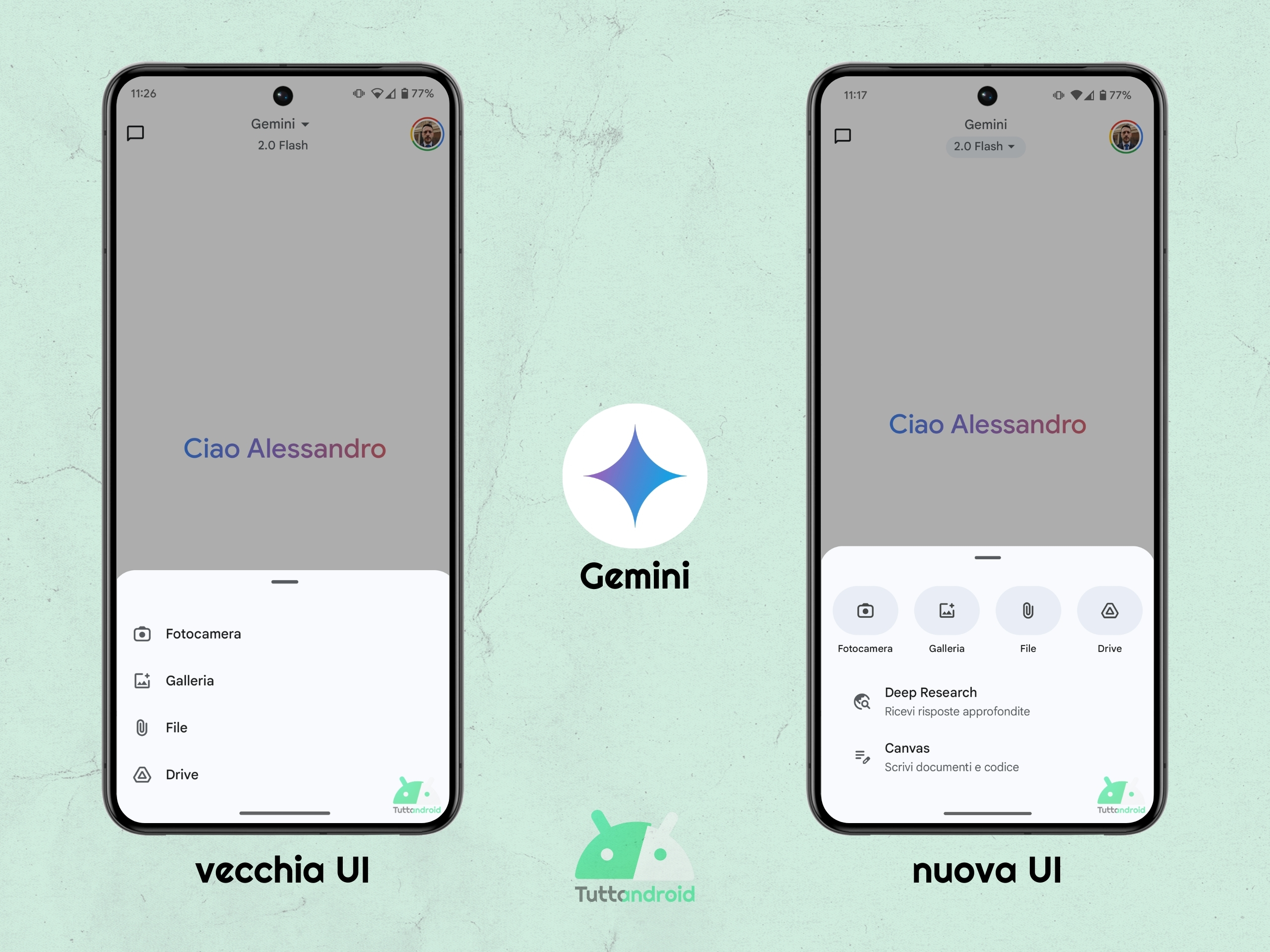 Google Gemini - nuovo menù altro - marzo 2025