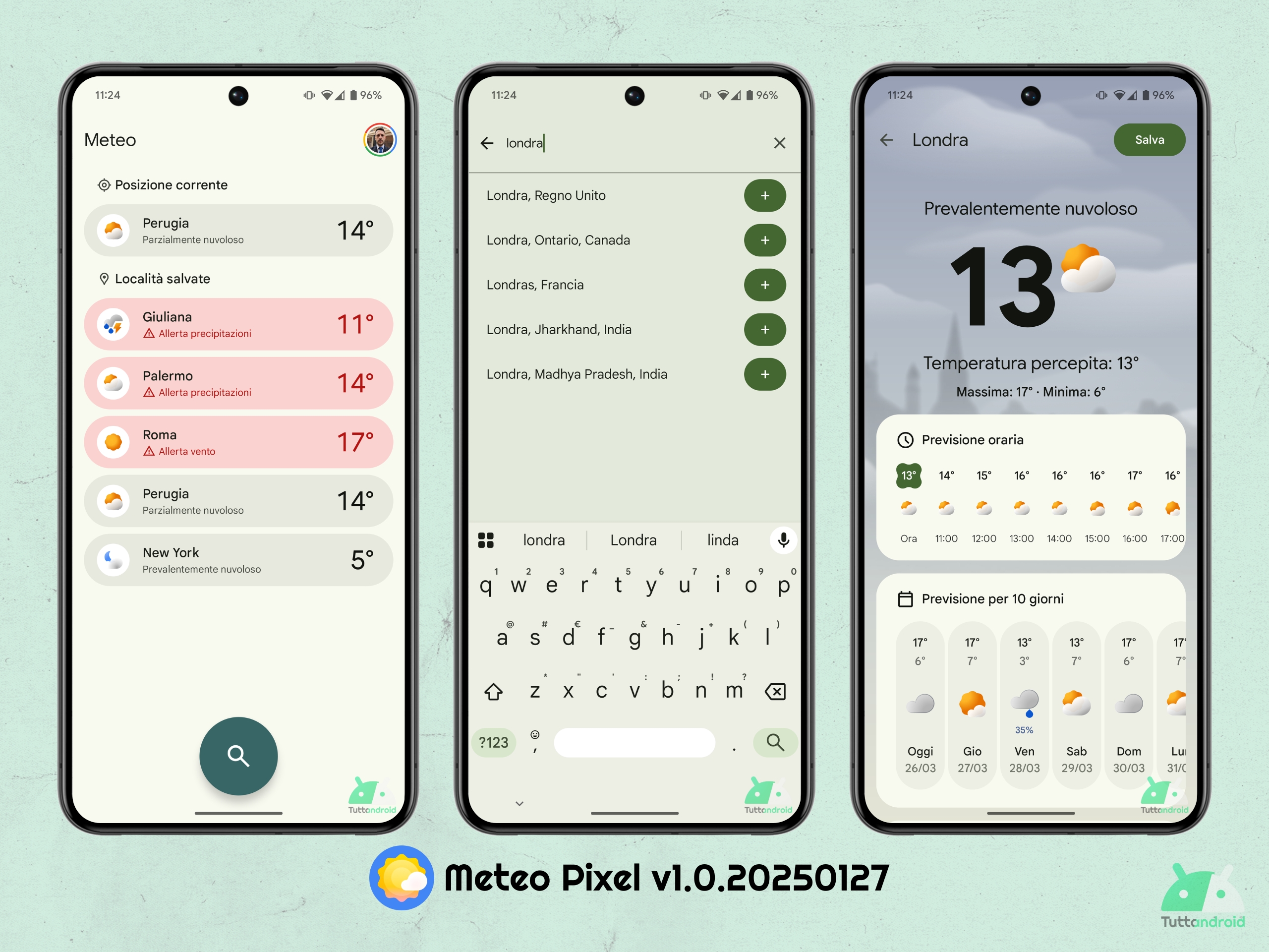 Google Meteo Pixel v1.0.20250127 - Nuova UI ricerca località