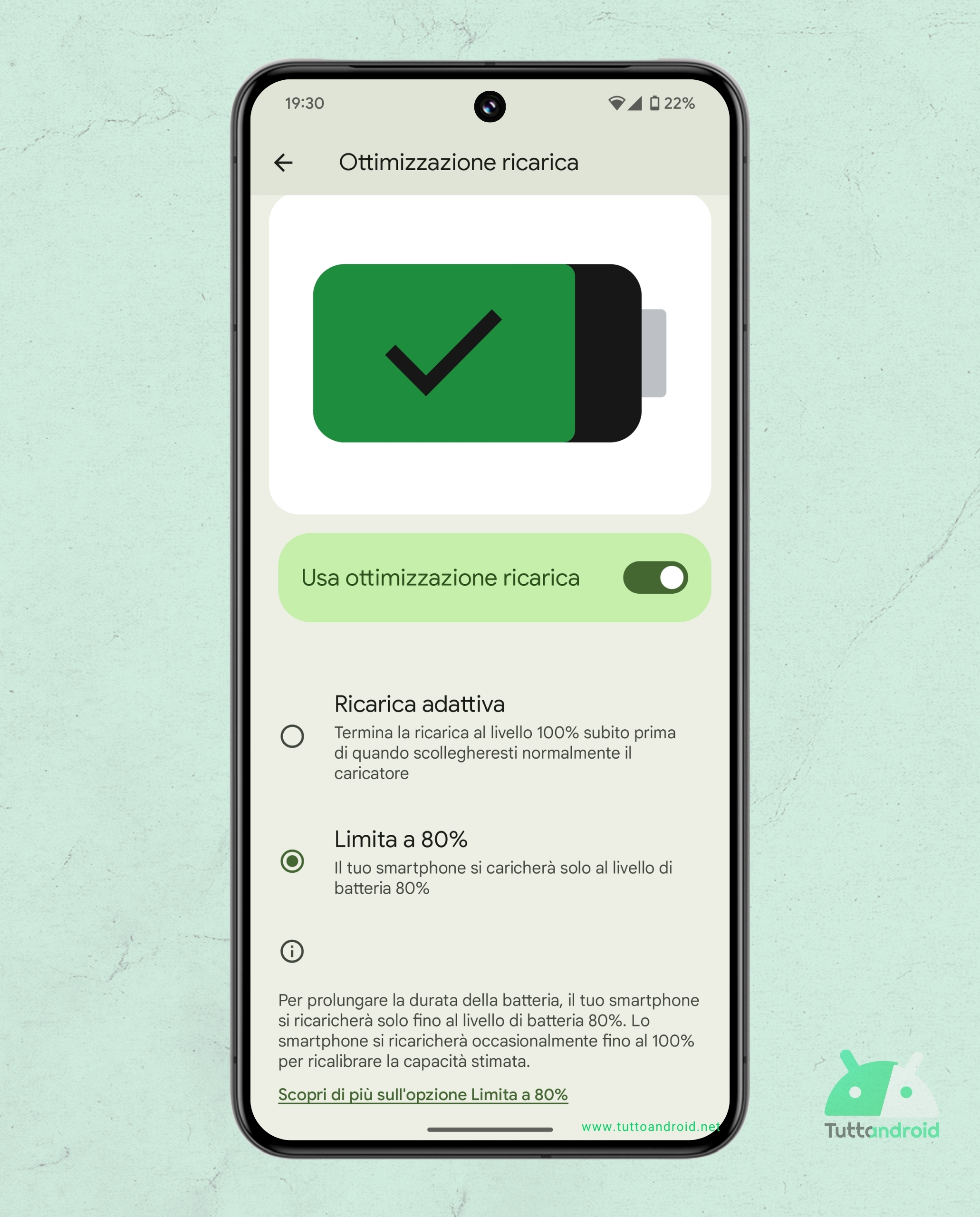 Google Pixel - Android 15 QPR2 - Ottimizzazione ricarica