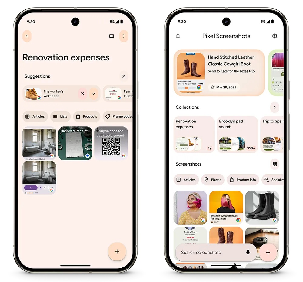 Google Pixel Drop marzo 2025 - novità Pixel Screenshots