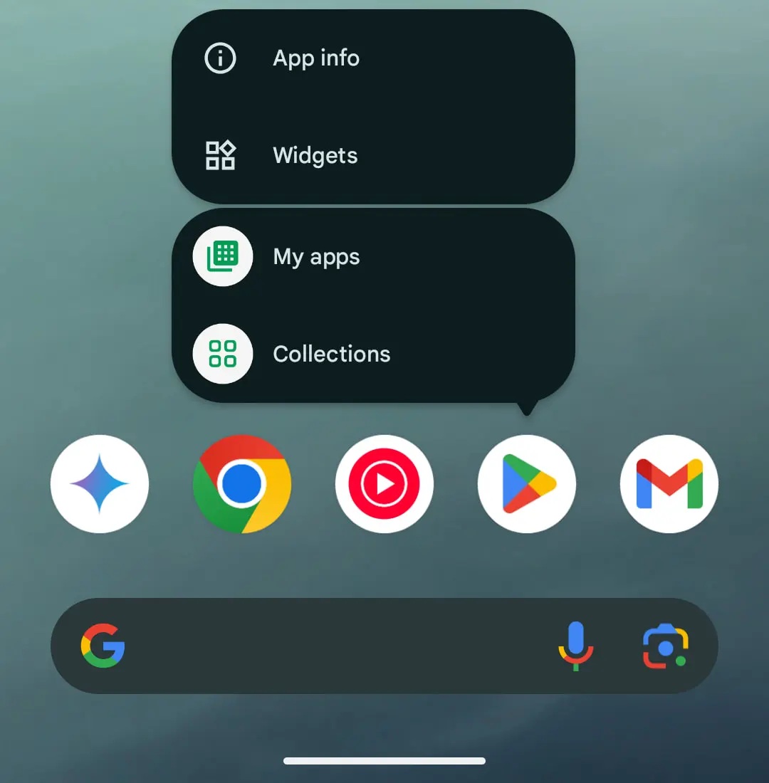 Google Play Store v45.4 - nuova scorciatoia Collections