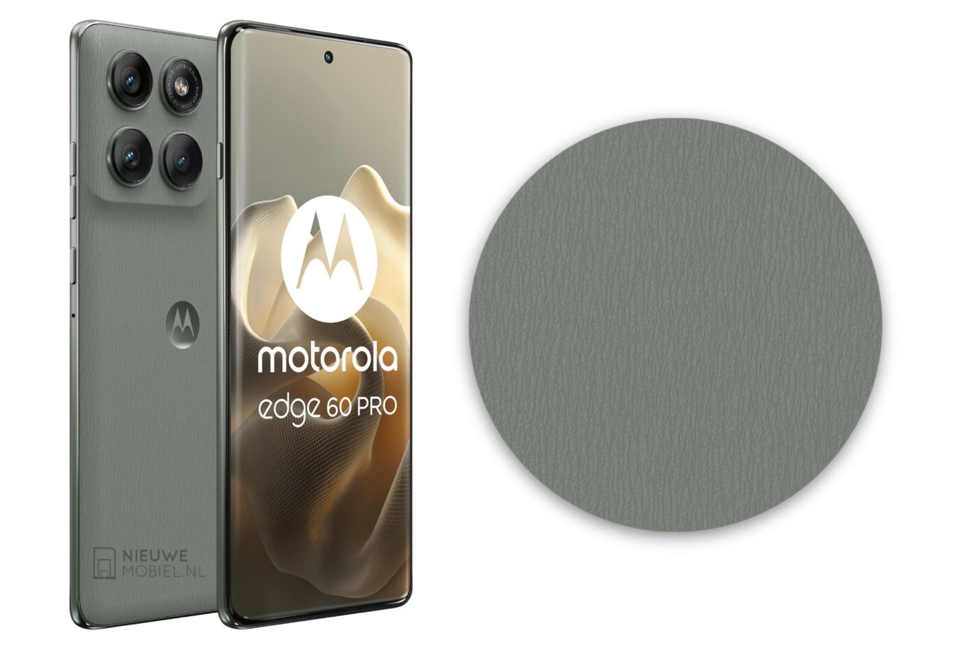 Motorola Edge 60 Pro - texture colorazione verde Nieuwe Mobiel NL