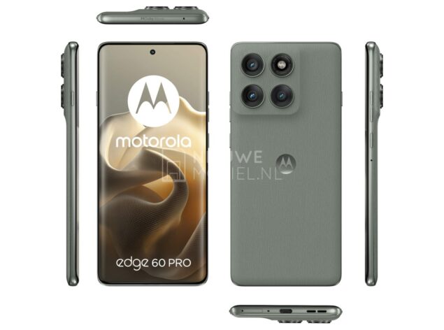 Motorola Edge 60 Pro - verde render stampa tutte le angolazioni Nieuwe Mobiel NL