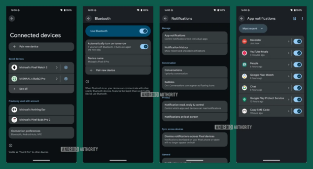 Restyling Impostazioni Android 16 Beta 3-3