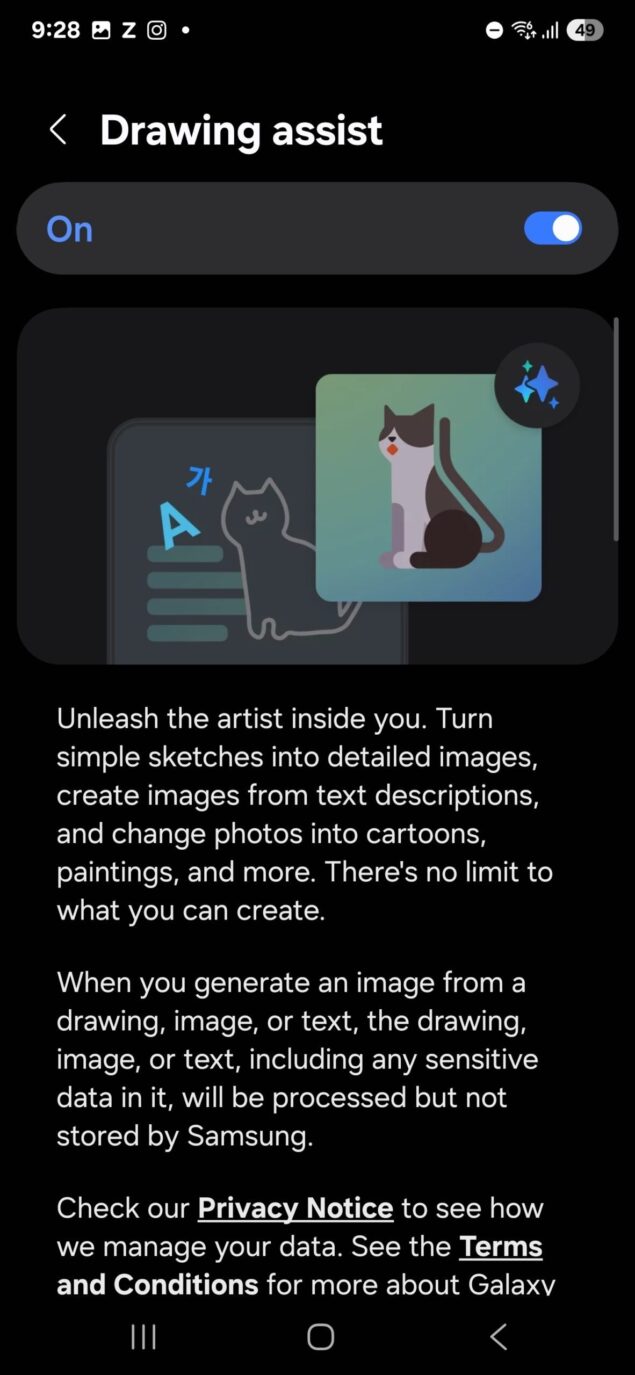 novità Assistente al disegno su One UI 7 beta
