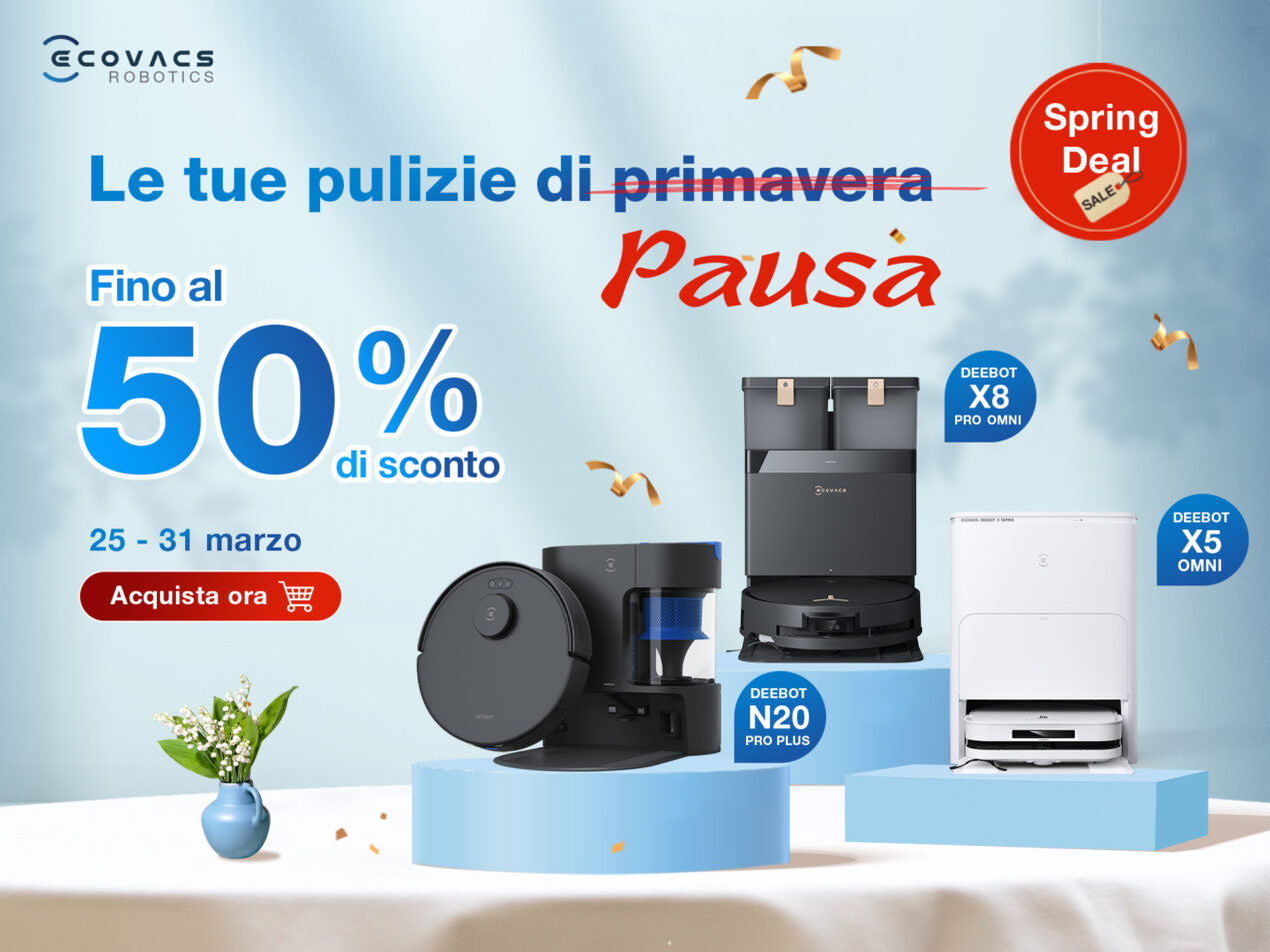 Fino al 50% di sconto su questi aspirapolvere robot per la Festa di Primavera