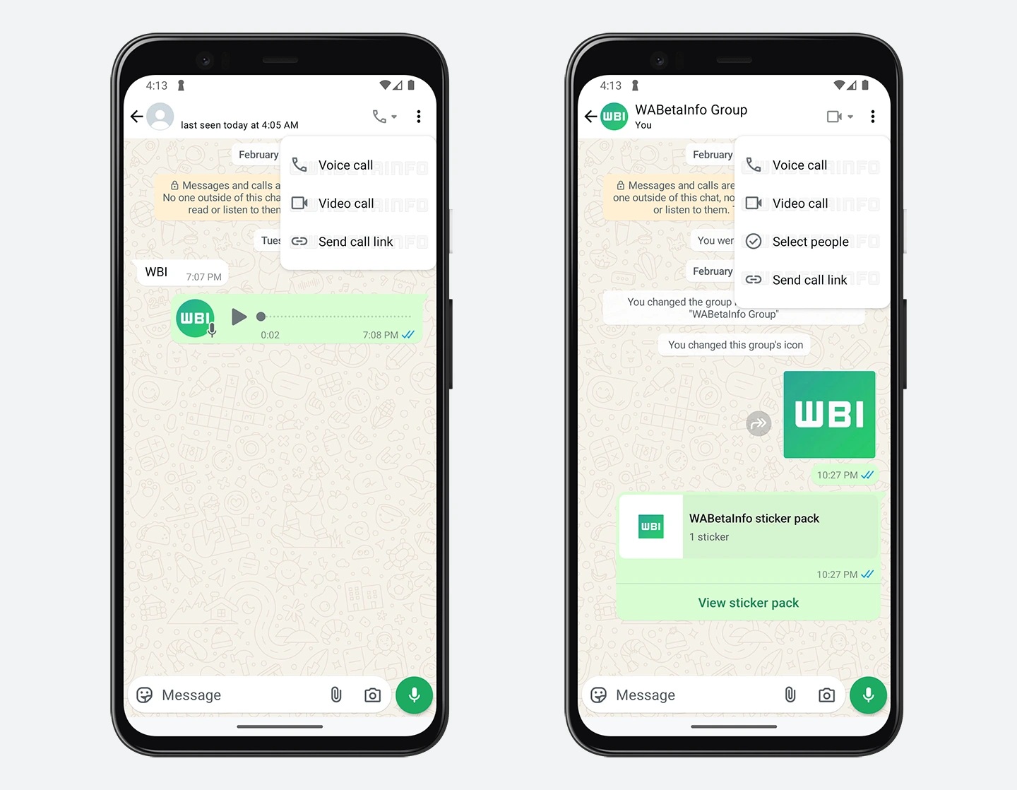 WhatsApp Beta 2.25.5.21 rollout menu chiamate