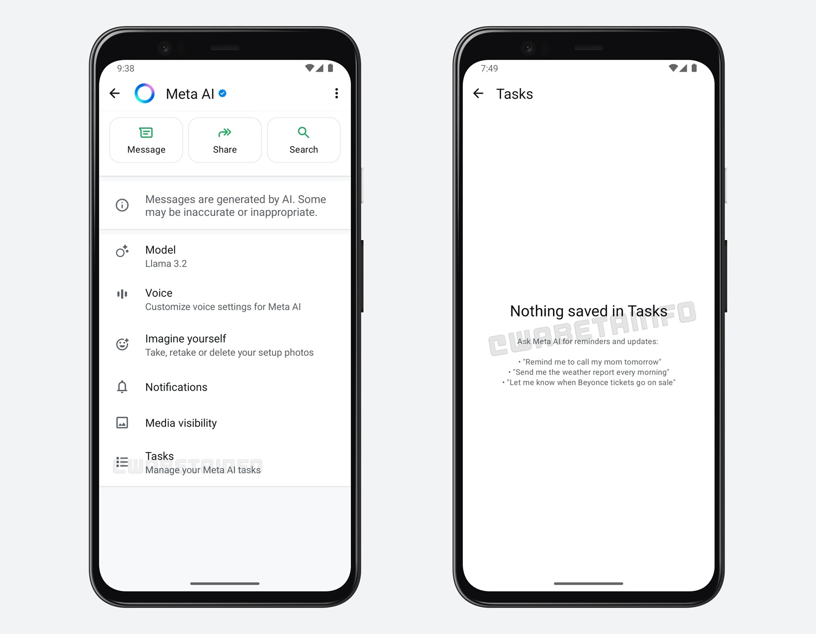 WhatsApp Beta 2.25.9.14 - Meta AI Tasks WBI