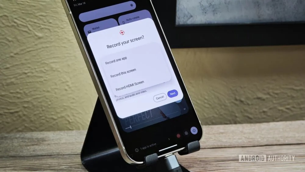 android 16 registrazione schermi esterni