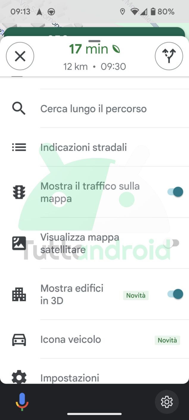 Google Maps stabile icone veicoli
