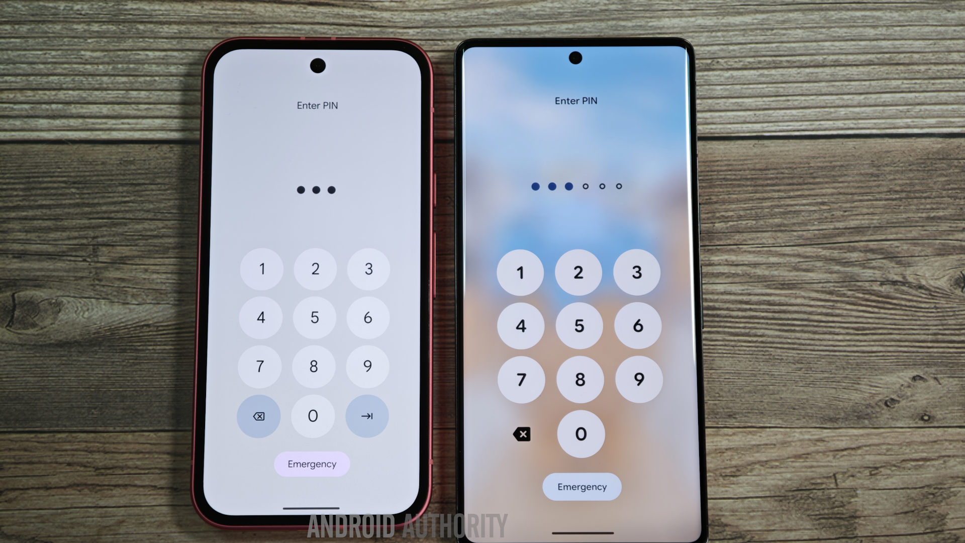 Android 15 QPR2 vs Android 16 DB4 - Layout inserimento PIN AA
