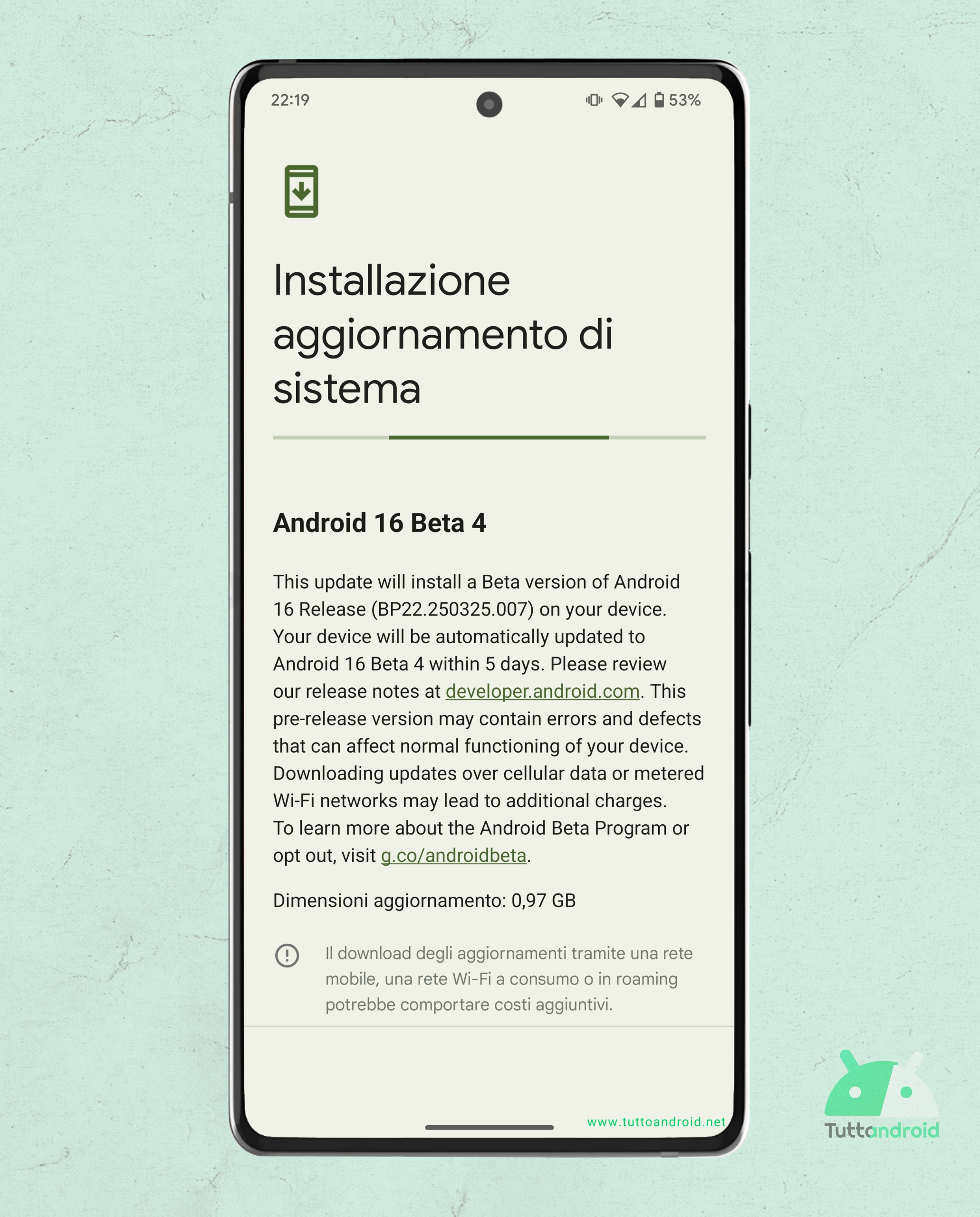 Android 16 beta 4 on Google Pixel 7 Pro