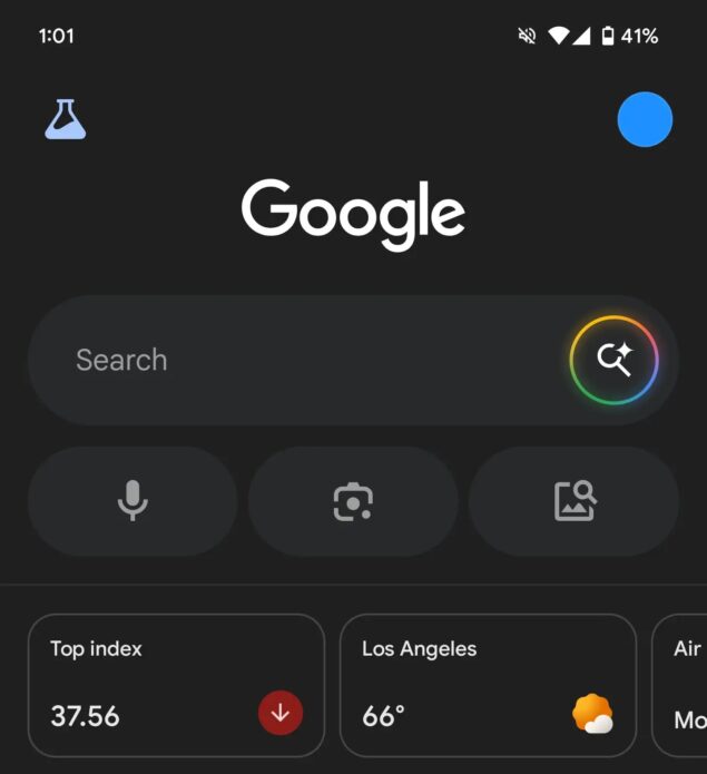 App Google - Ricerca Google - Test accesso AI Mode barra di ricerca