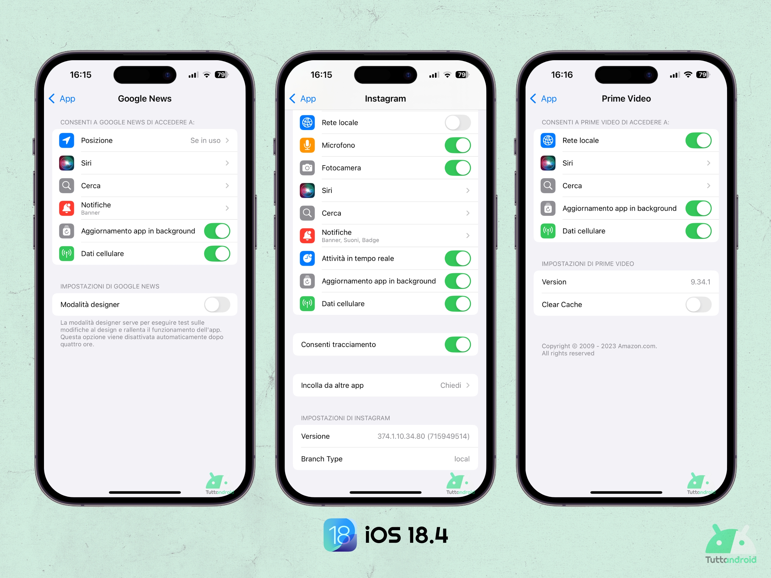Apple iOS 18.4 - Impostazioni app tra le impostazioni di sistema