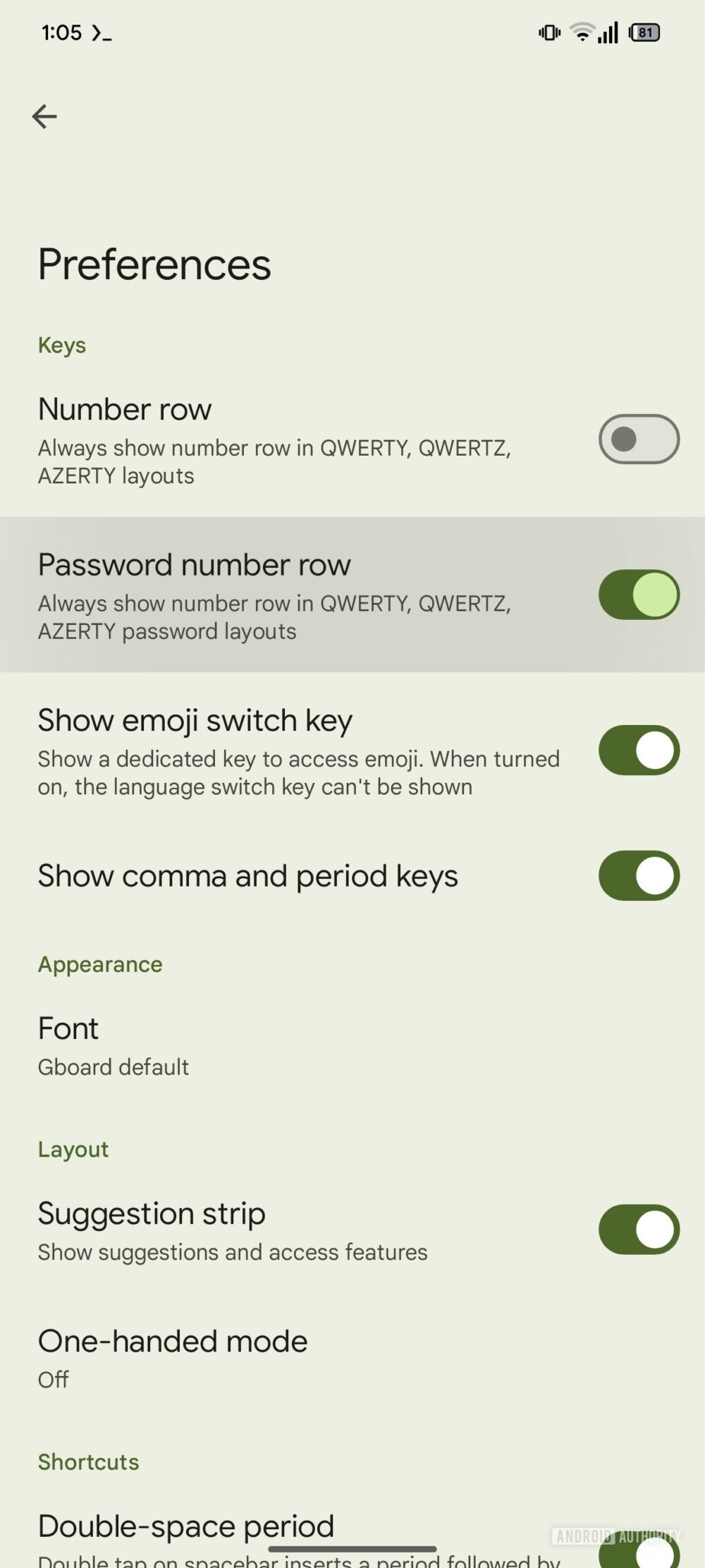 Gboard v15.3.02 beta - Riga numeri password