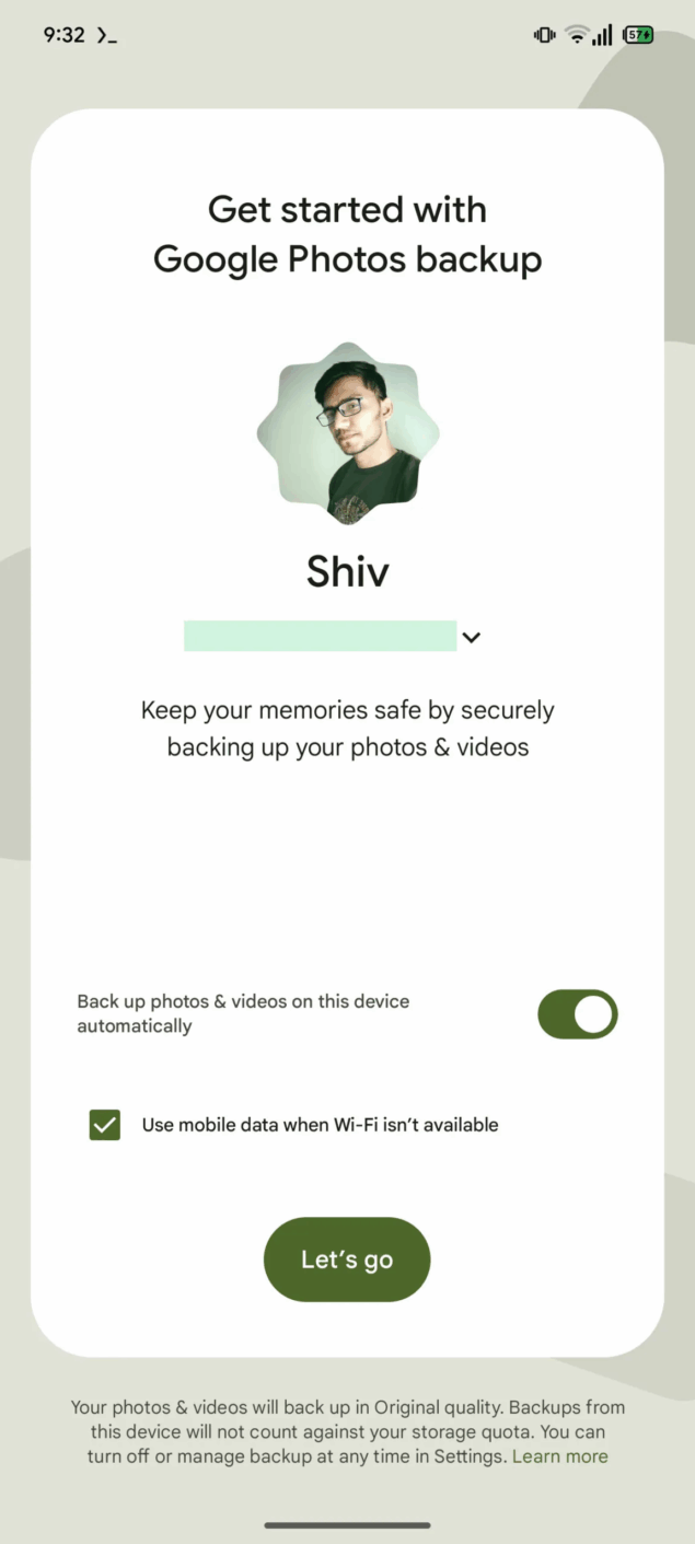 Google Foto schermata configurazione-2