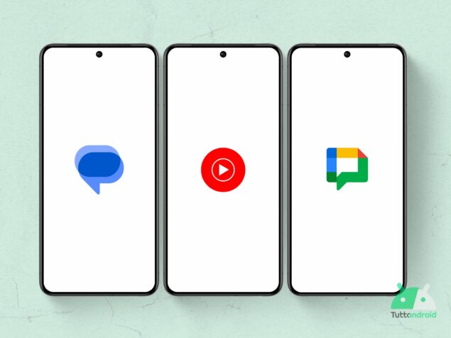 Google Messaggi - YouTube Music - Google Chat