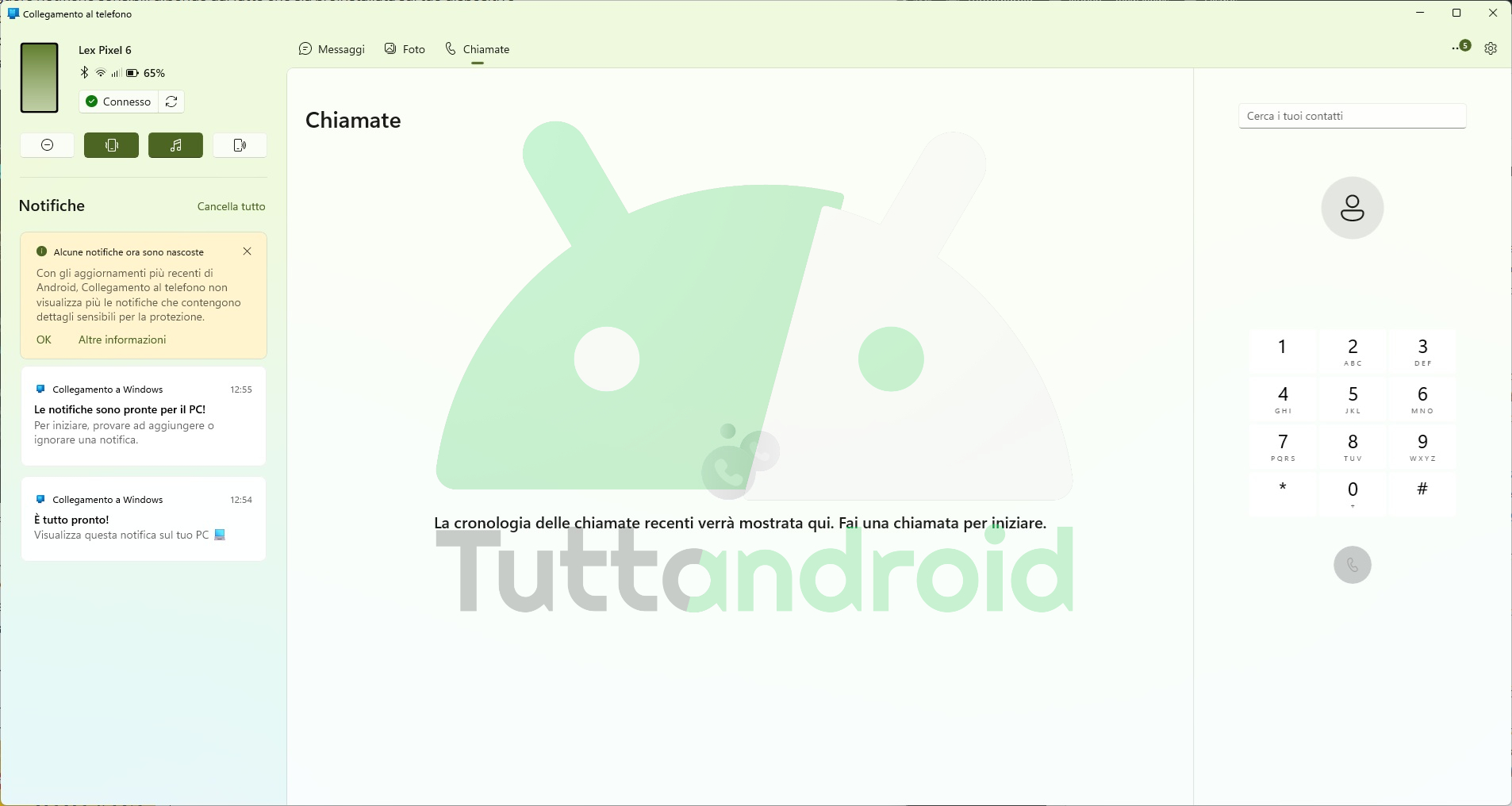 Microsoft Phone Link - Problema notifiche nascoste