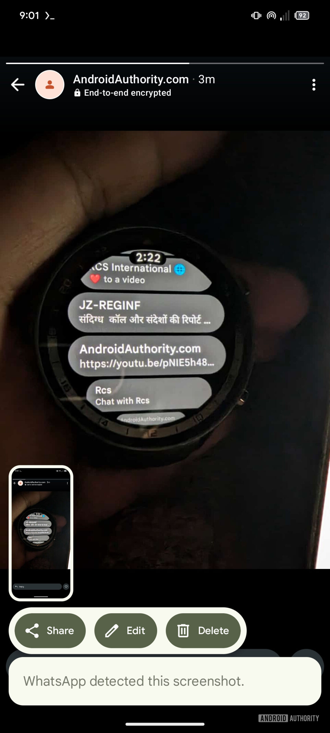 WhatsApp Beta v2.25.12.19 - Rilevamento screenshot