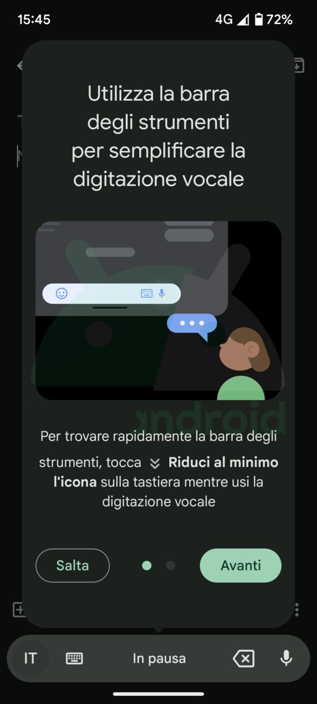 gboard digitazione vocale