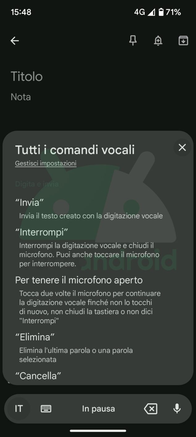 gboard digitazione vocale