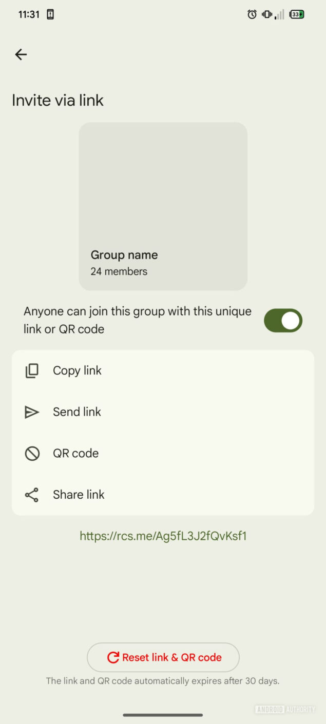 Google Messaggi invito tramite link