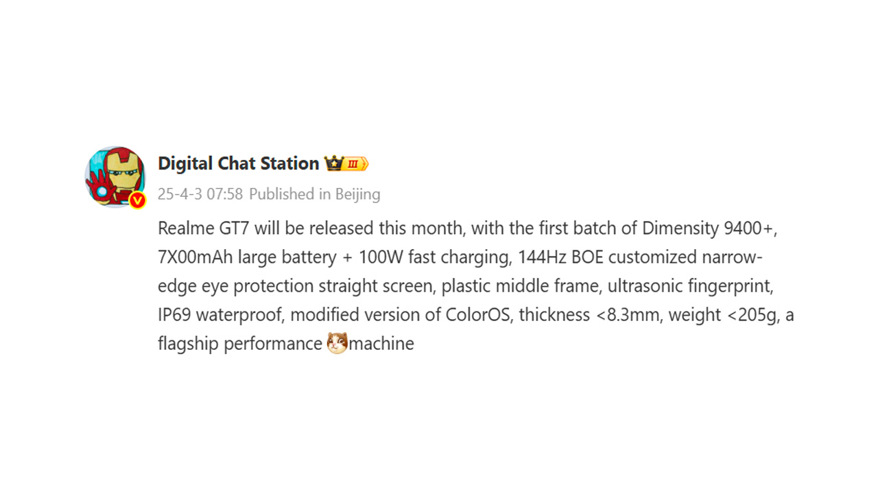 Realme GT 7