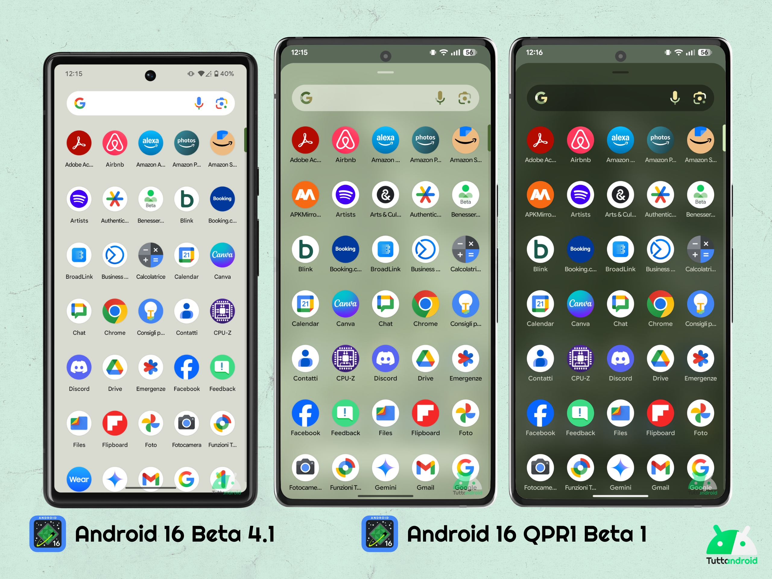 Android 16 QPR1 - Beta 1 - Cassetto app