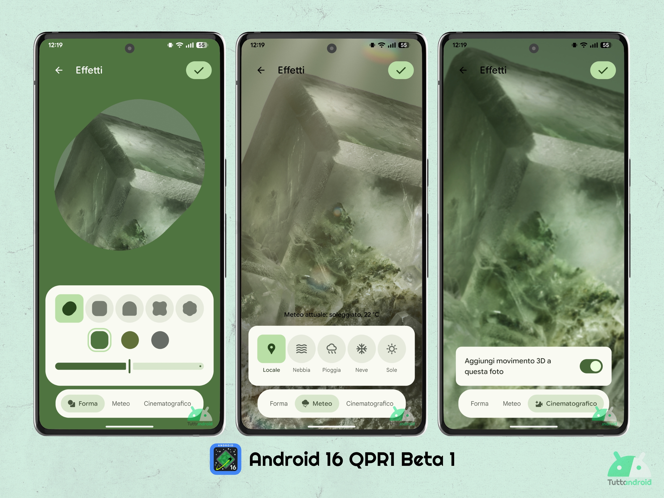 Android 16 QPR1 - Beta 1 - Sfondo e stile - Effetti Sfondo