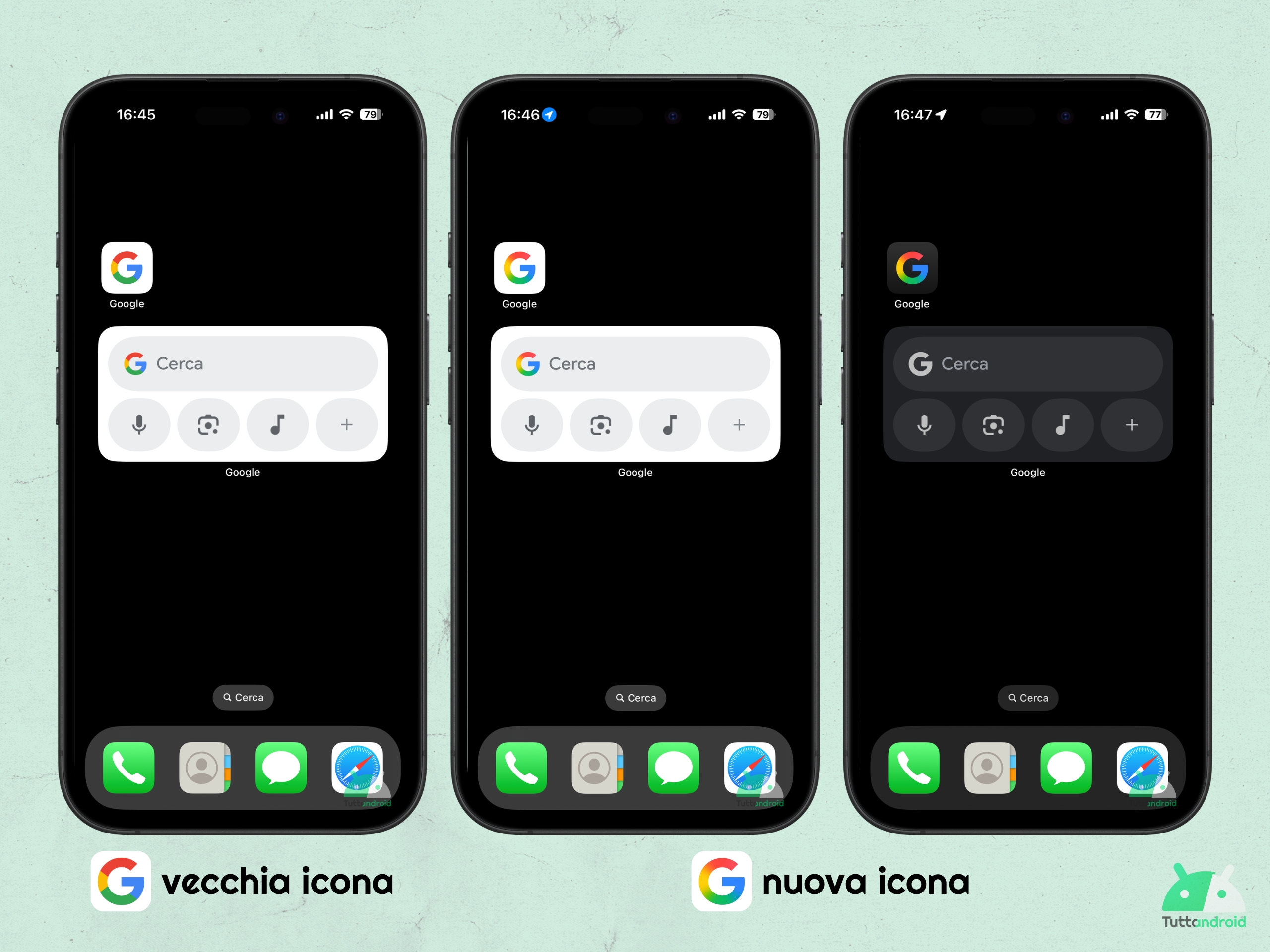 App Google per iPhone - vecchia vs nuova icona