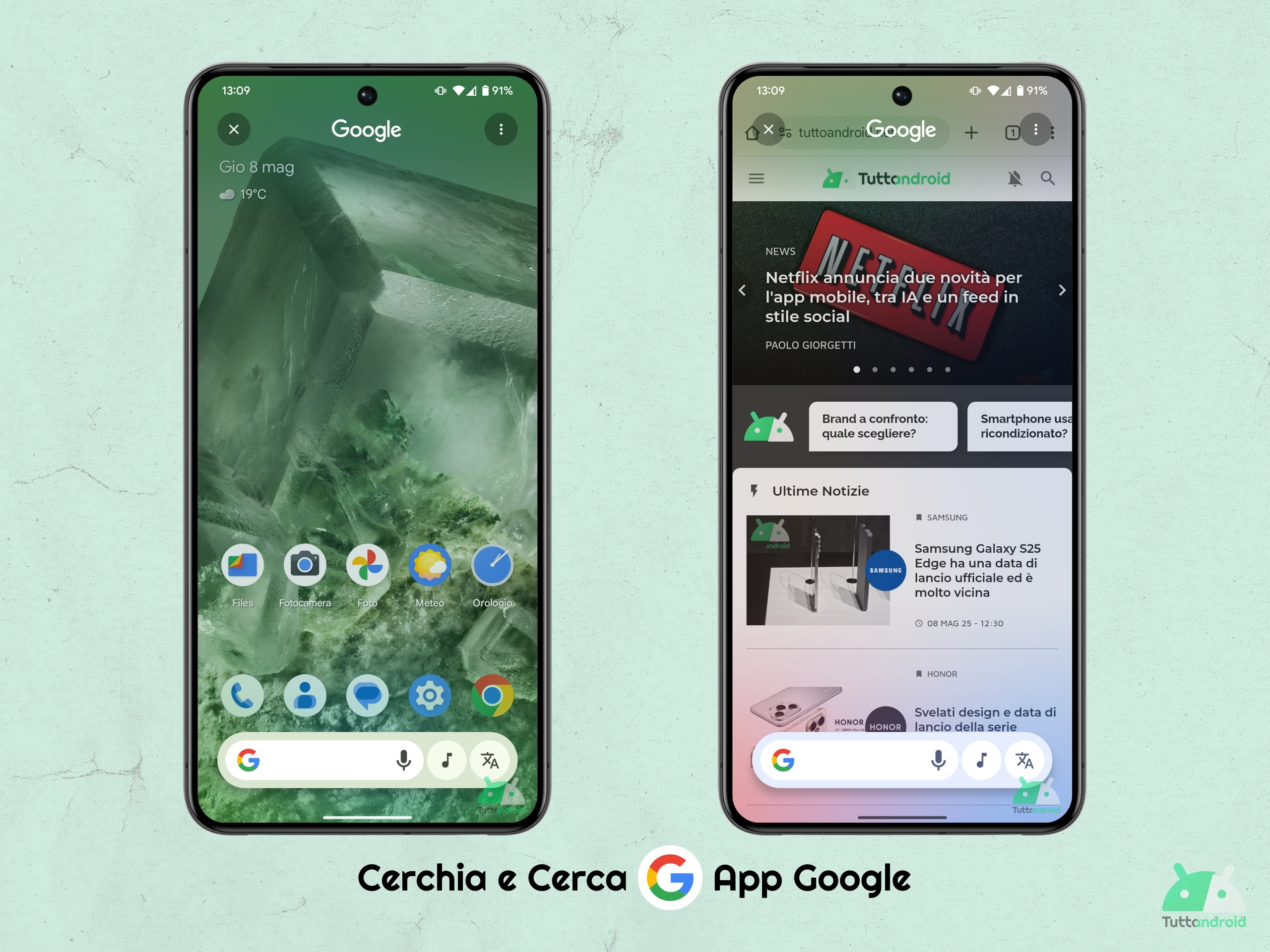 App Google v16.17.38 beta - Cerchia e Cerca - Interfaccia attuale