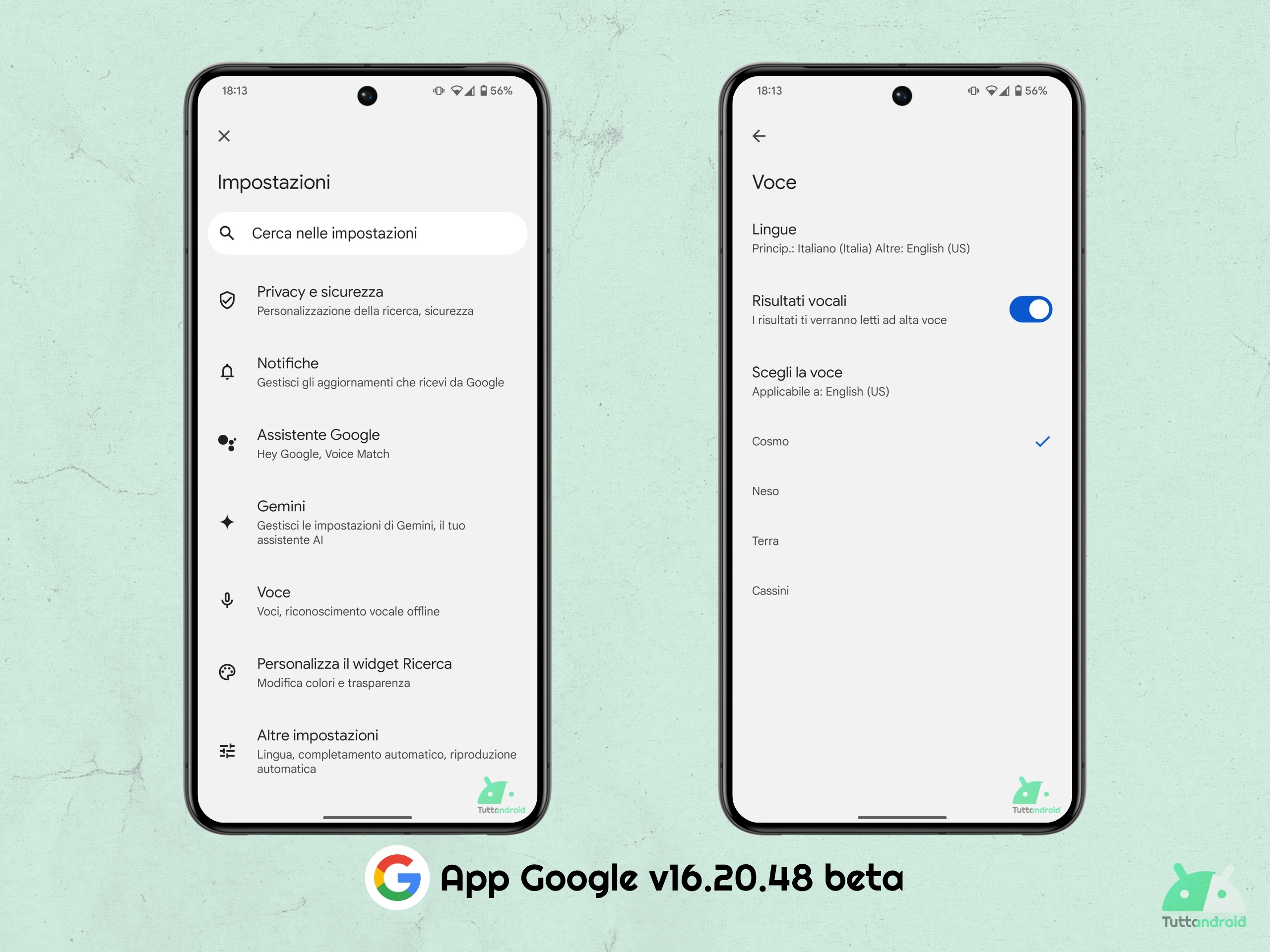 App Google v16.20.48 beta - nuove voci ricerca vocale