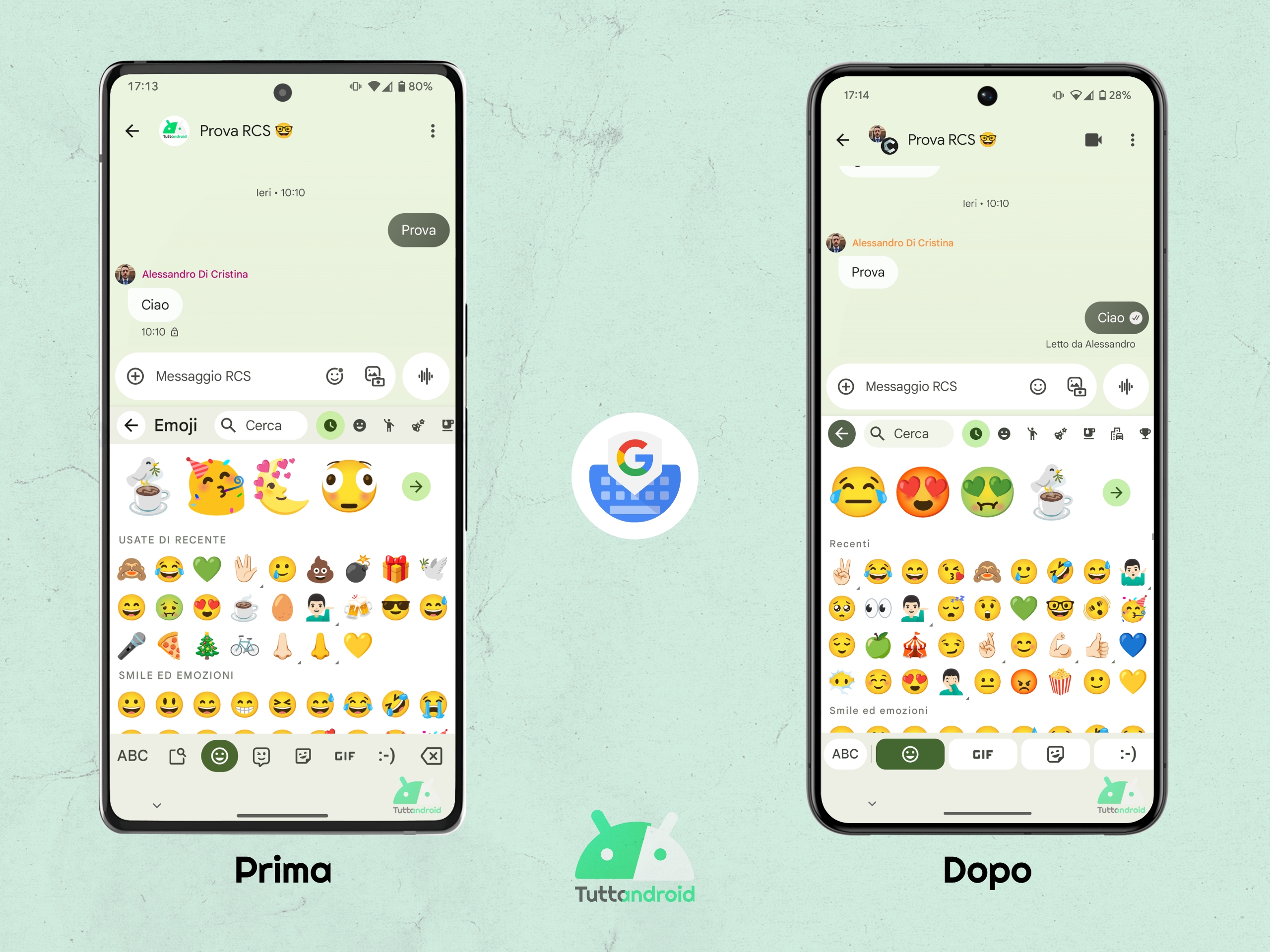 Gboard v15.3.06 beta - nuovo design selettore emoji