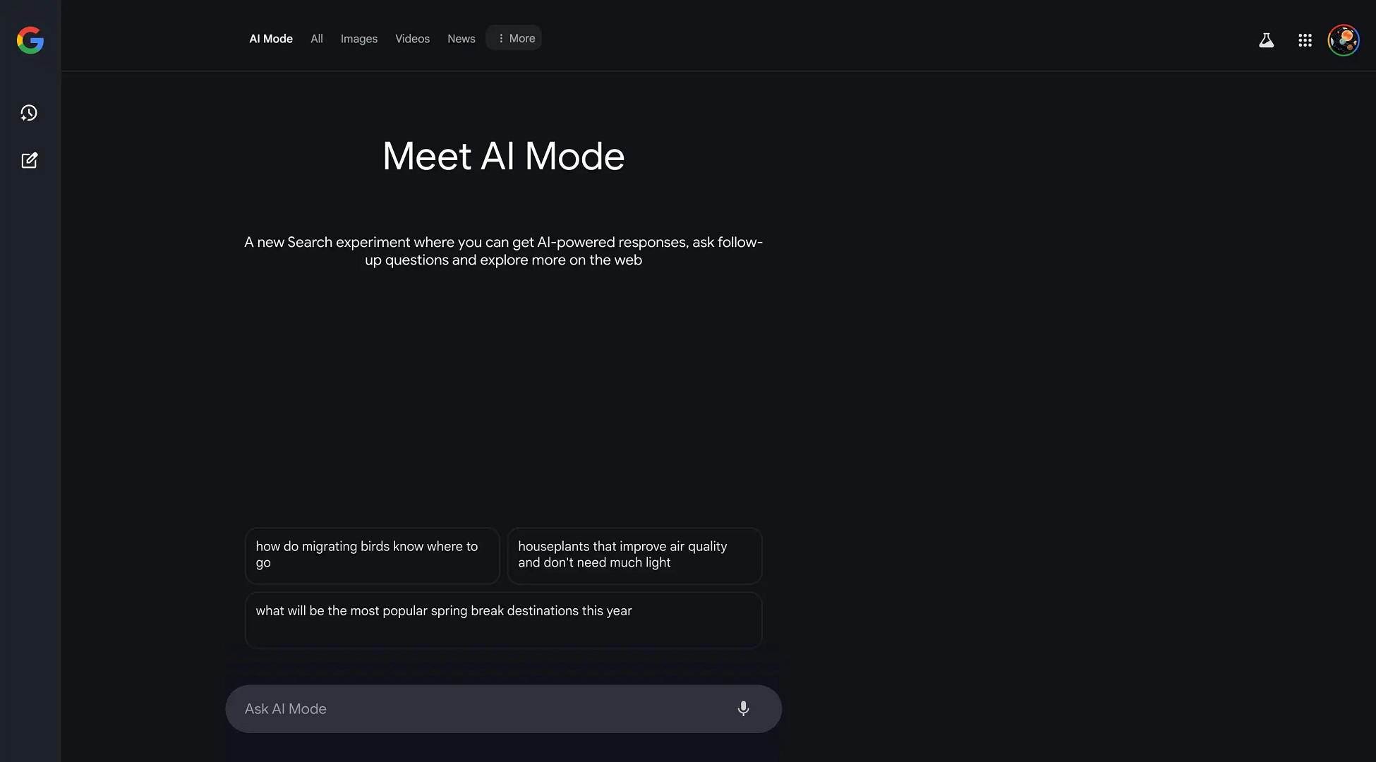 Google AI Mode - UI Web fine aprile 2025 9to5Google