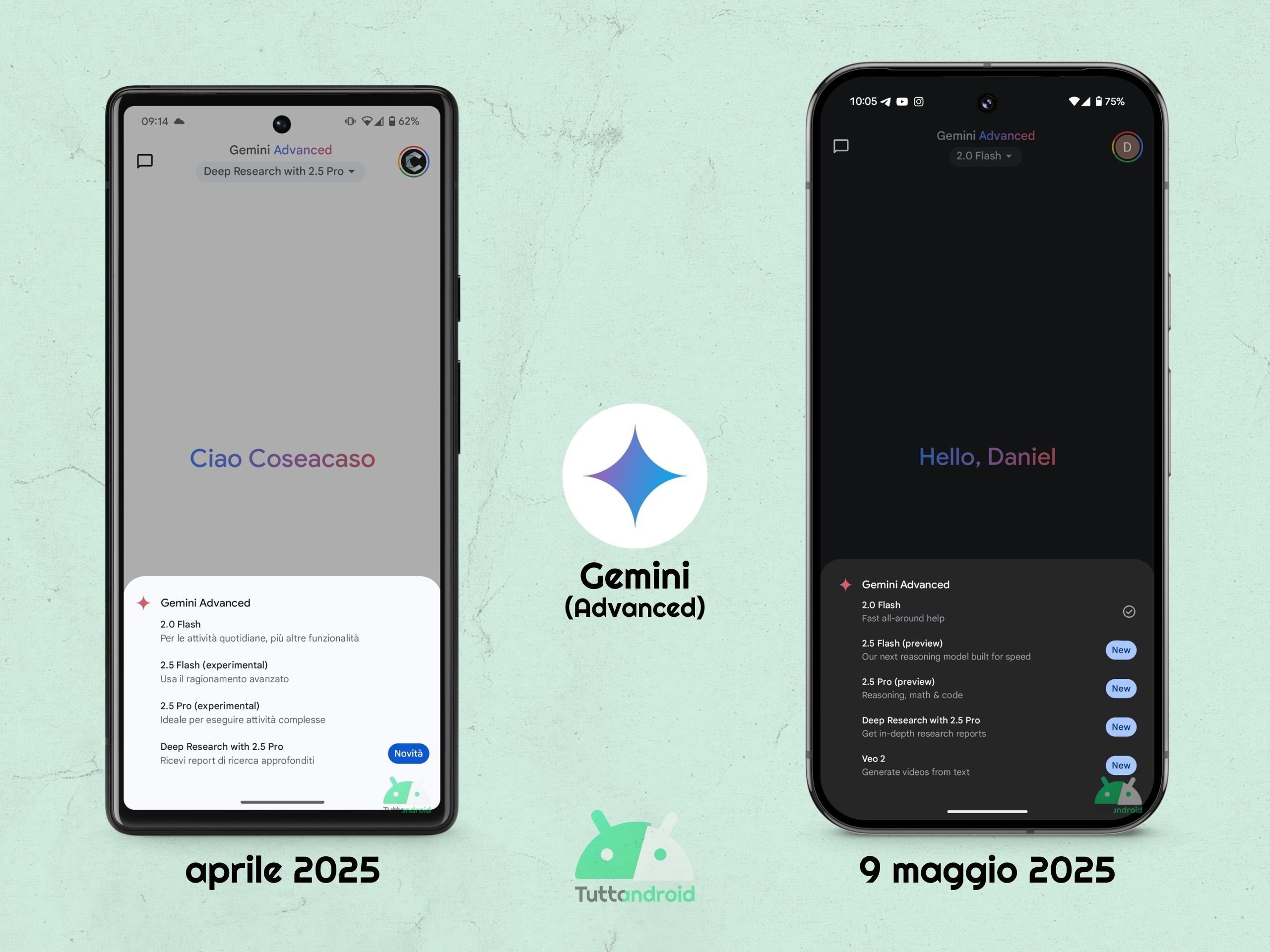 Google Gemini - modelli disponibili per gli utenti Advanced al 9 maggio 2025