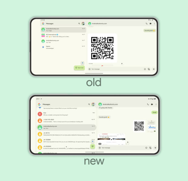 Google Messaggi v20250427 beta - Modalità landscape