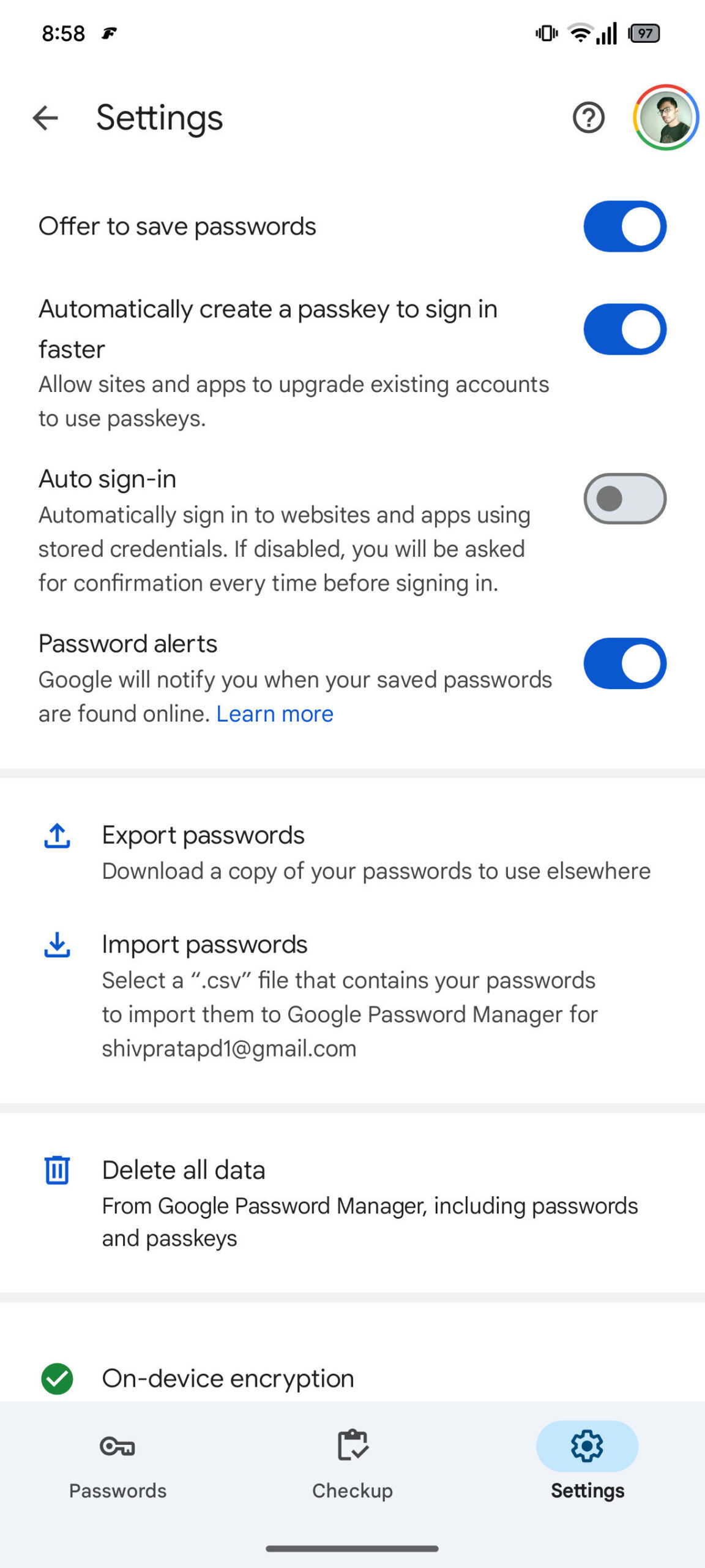 Google Play Services v25.19.31 beta - nuova opzione per il Gestore delle Password