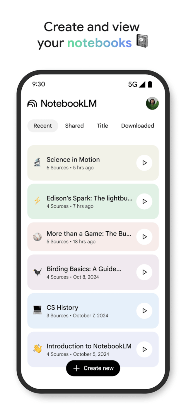 Google NotebookLM su Android