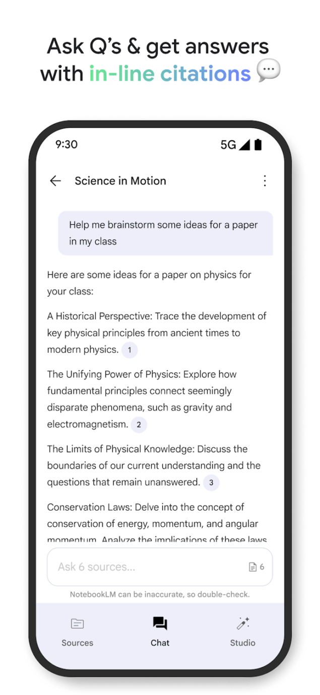 Google NotebookLM su Android