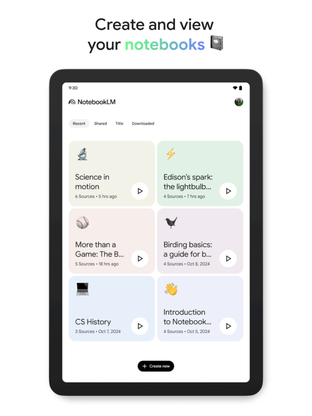 Google NotebookLM su tablet Android
