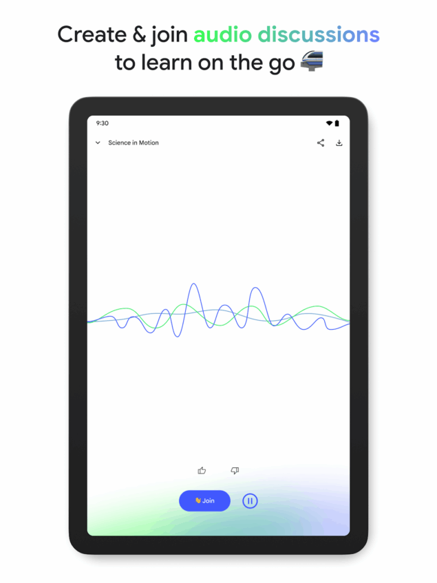 Google NotebookLM su tablet Android