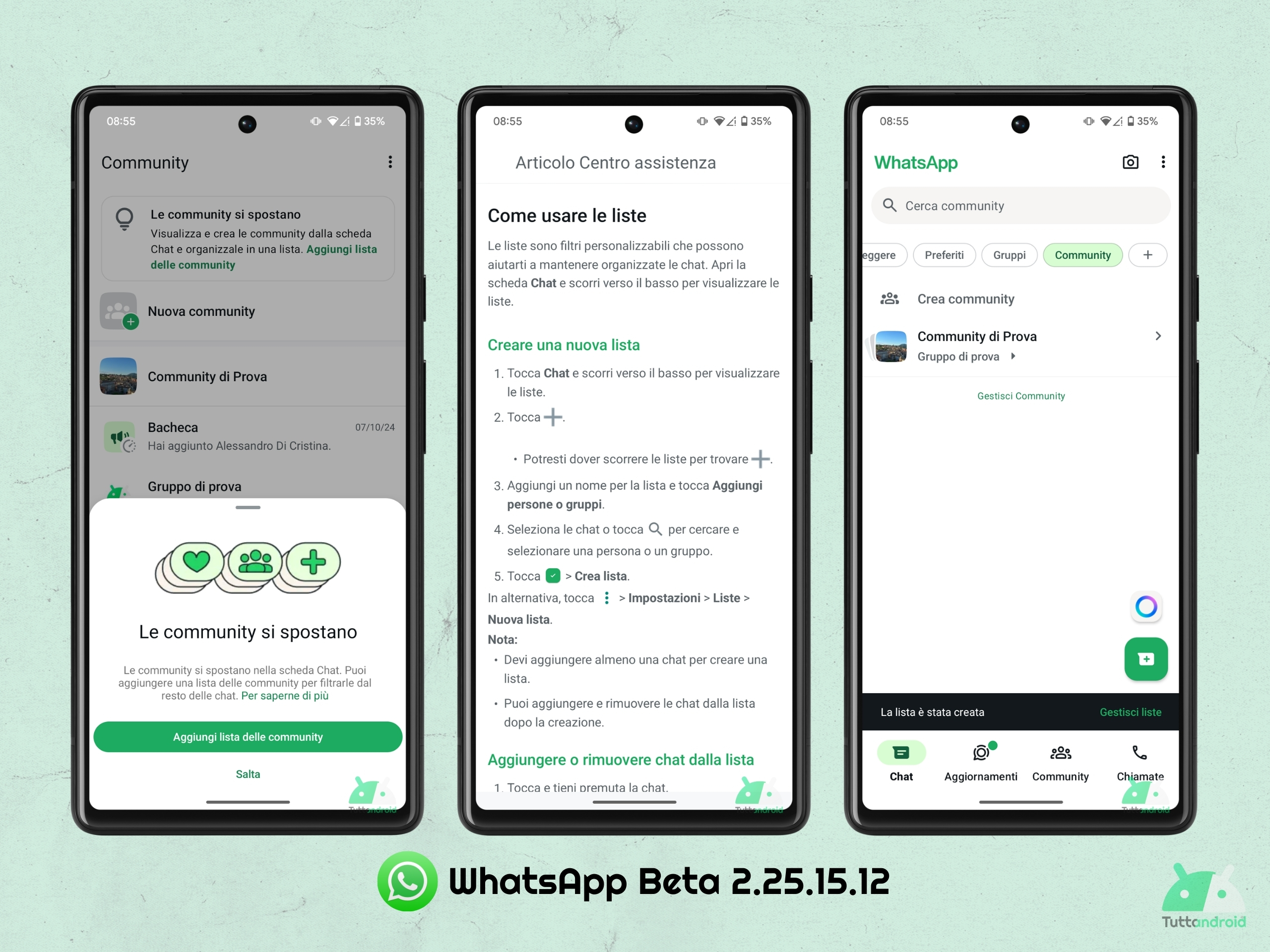 WhatsApp Beta 2.25.15.12 - Le community si spostano tta
