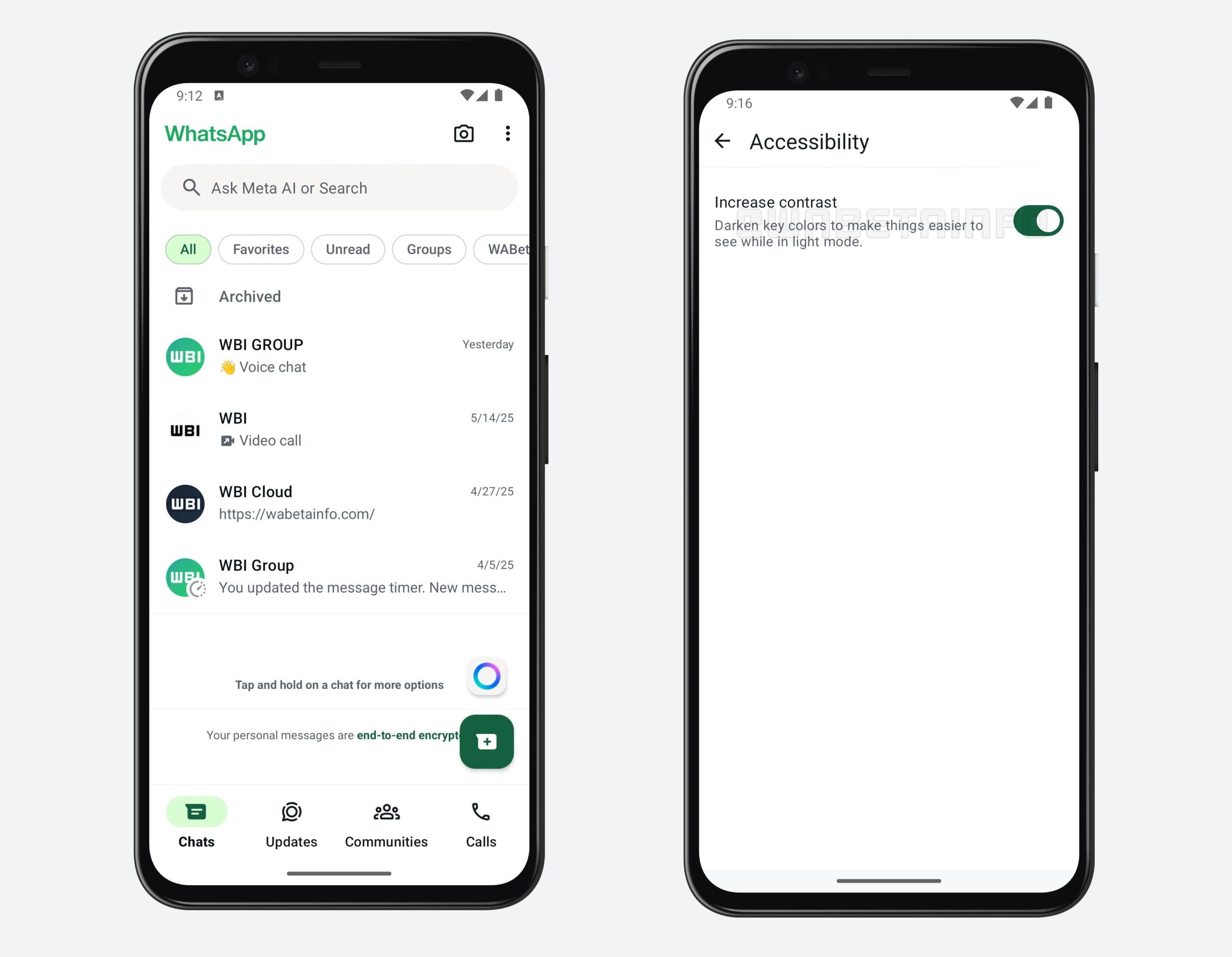 WhatsApp Beta v2.25.17.36 - nuova opzione accessibilità WBI