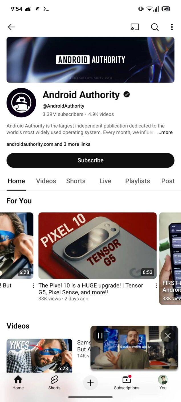 youtube mini player
