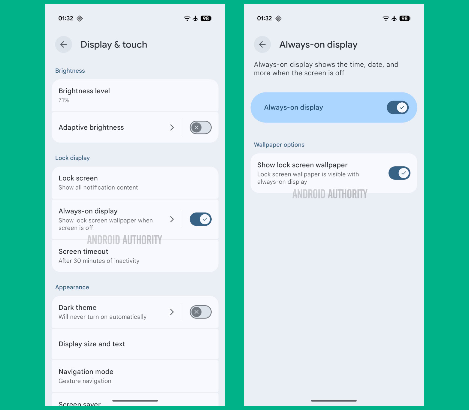 Android 16 QPR1 - Beta 1 - Ambient mode Display sempre attivo AA